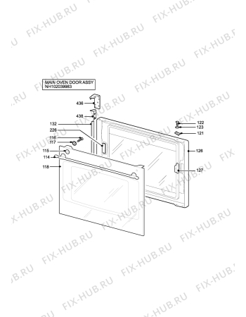 Взрыв-схема плиты (духовки) Parkinson Cowan SIG531BKN - Схема узла H10 Main Oven Door (large)